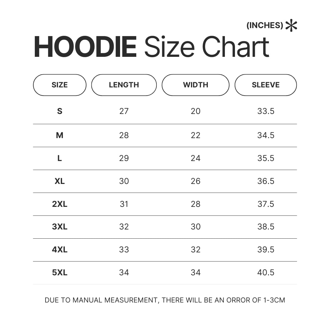 Hoodie Size Chart - Kamisama Kiss Store