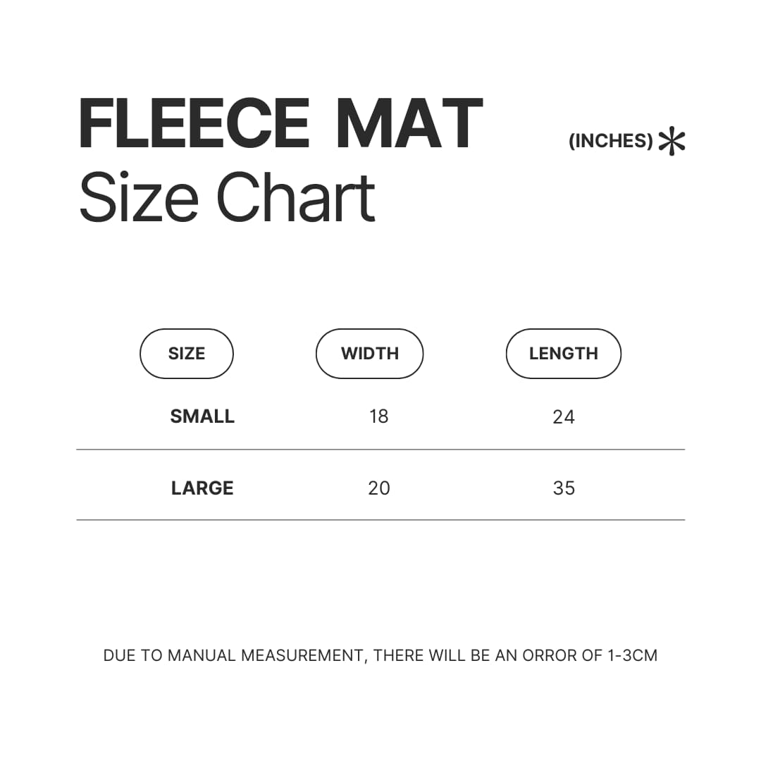 Fleece Mat Size Chart - Kamisama Kiss Store