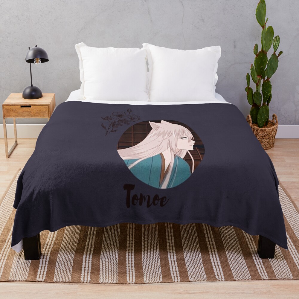 Retro Vintage Tomoe Kitsune Throw Blanket