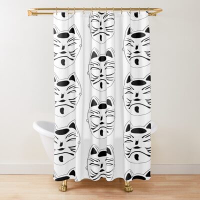 Kitsune Mask Shower Curtain