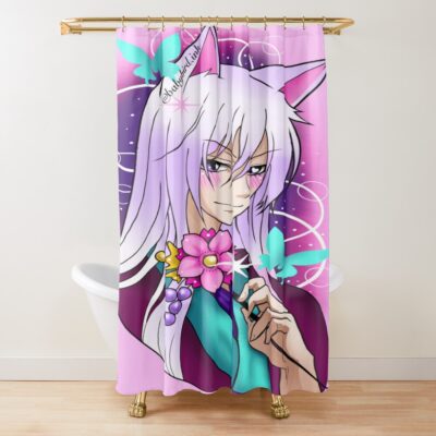 Tomoe And Flower Clip Shower Curtain