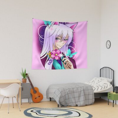 Tomoe And Flower Clip Tapestry