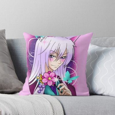 Tomoe And Flower Clip Throw Pillow