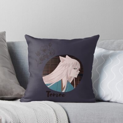 Retro Vintage Tomoe Kitsune Throw Pillow